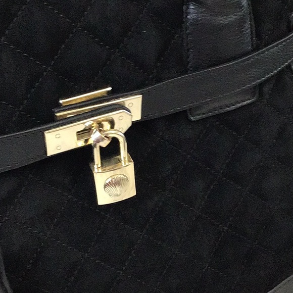 MODALU London "Kristen" Large Shoulder Bag in Black Leather & Suede - Picture 2 of 10